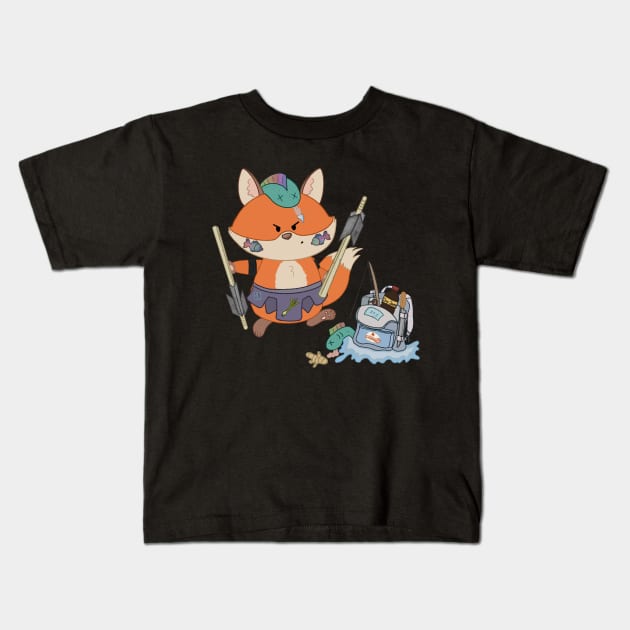 The Sushi Fox Kids T-Shirt by KooKooPerd